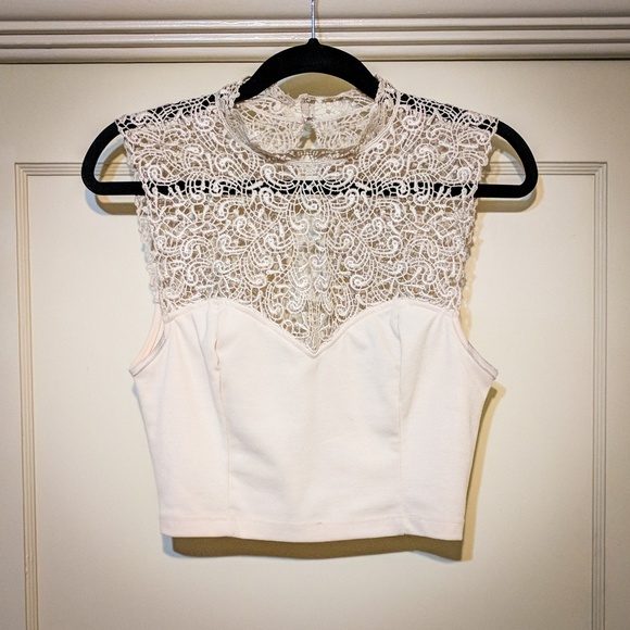 Urban Outfitters Tops - SALE Ivory Lace Crop Top Urban Outfitters Rare